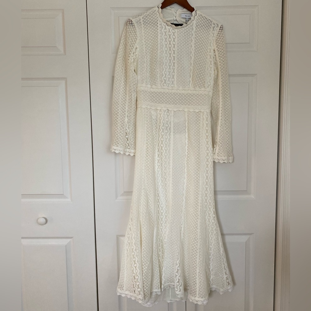 Reiss Aspen Heavy-Lace Midi Dress
